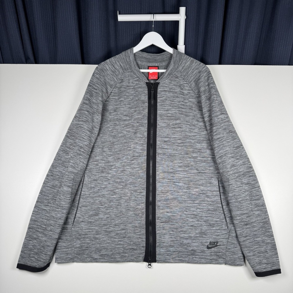 NIKE Tech Fleece Jacket Gray Bomber Full Zip - Men's XXL